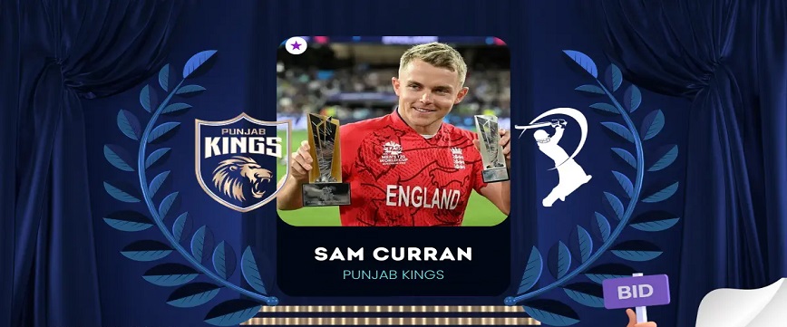 Sam Curran- Highest bid by Punjab King's, IPL 2023