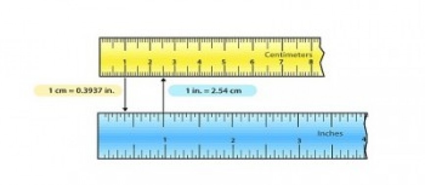 Centimeters to Inches Conversion Size Chart
