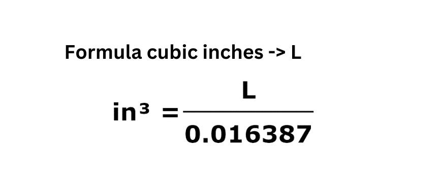 Liter cubic 2025 inch conversion