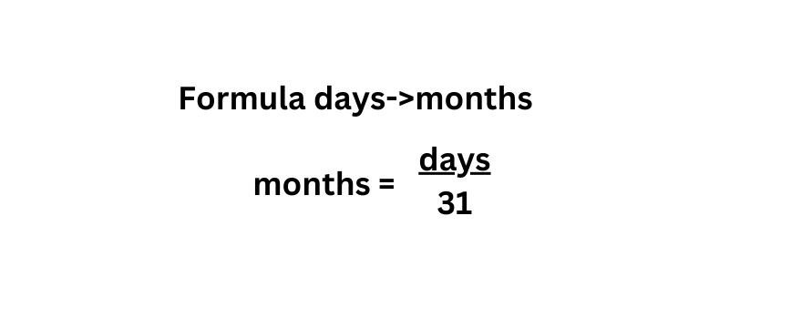 Days To Months Free Online Time Unit Conversion Calculator Formula Example