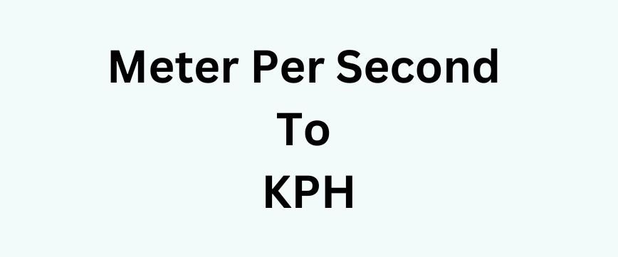 Meters Per Second To Kph Online Speed Conversion Formula Table